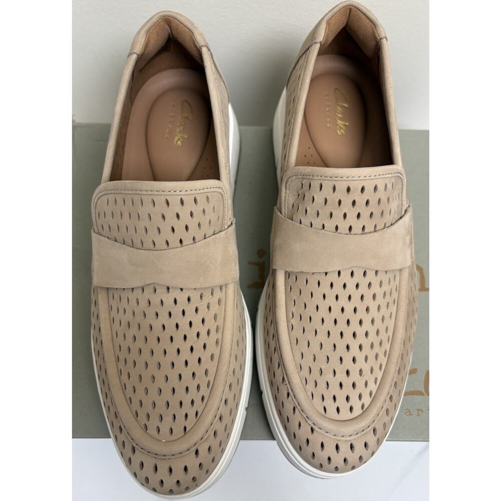 Clarks Artisan Womens Leather Platform Loafers Tan Sporty Comfort Size 8 - Picture 5 of 11